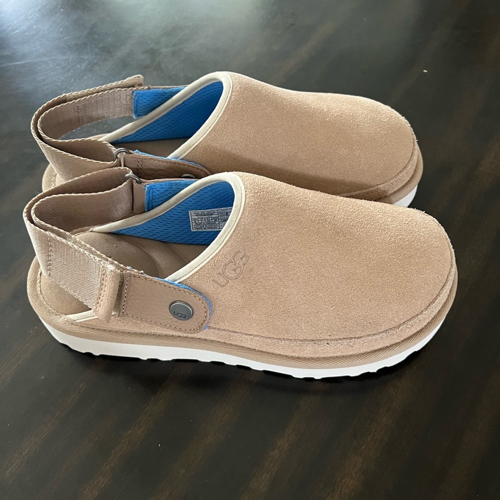 *NEW* UGG Goldencoast Clog Suede Slingback Sandals | Size 8 Driftwood - Picture 3 of 7